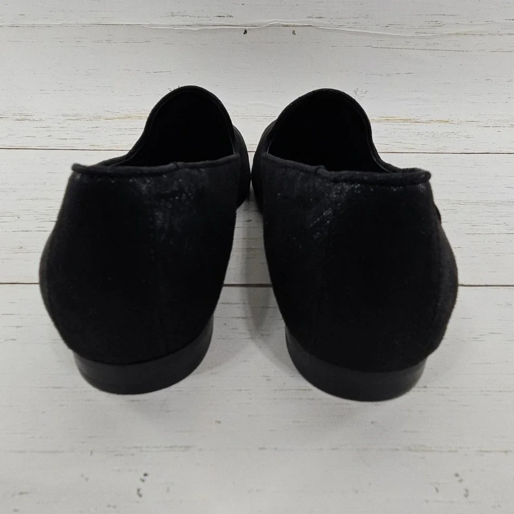 Vionic Willa II Womens Size 9.5 Black Sparkle Leather Comfort Loafers Flat Shoes